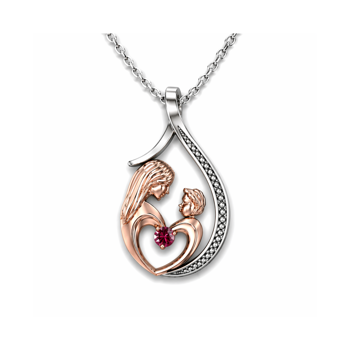 Pendentif Mère et Enfant Or et Argent