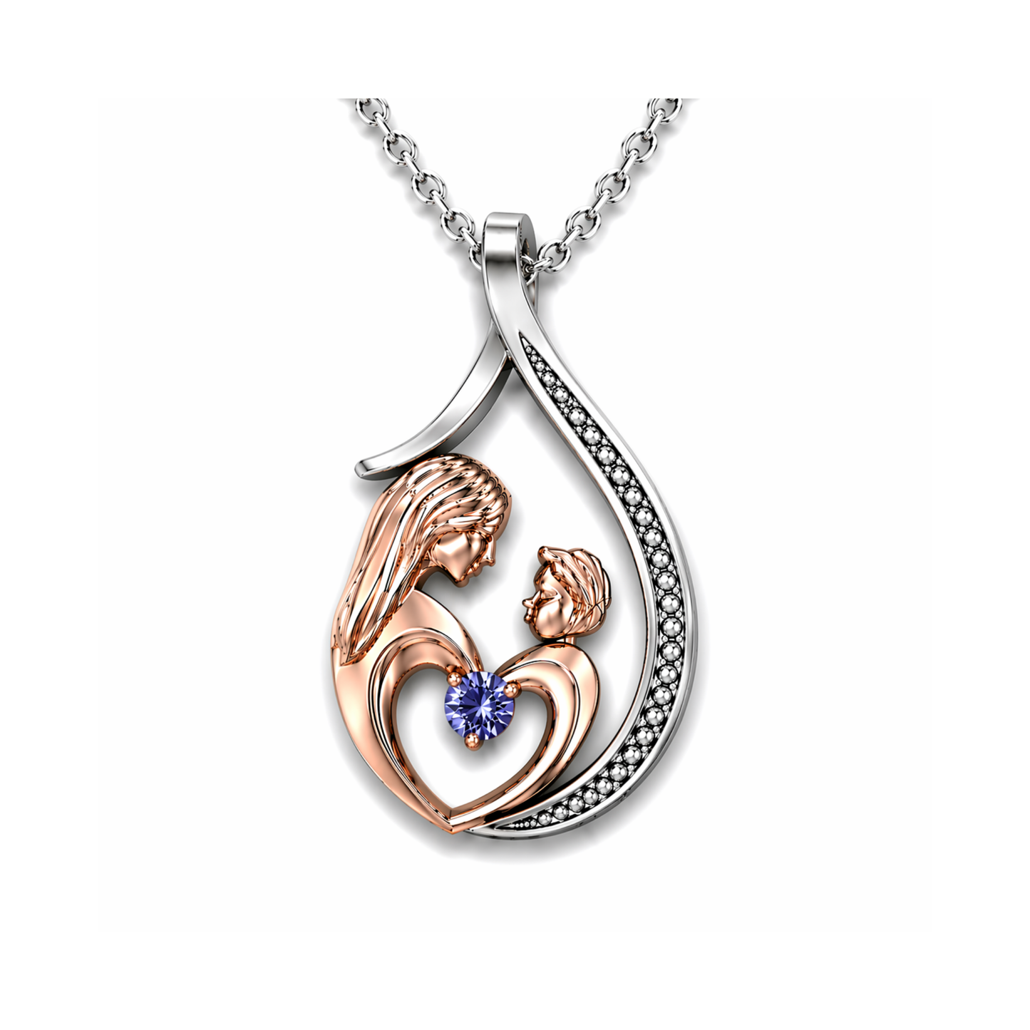 Pendentif Mère et Enfant Or et Argent
