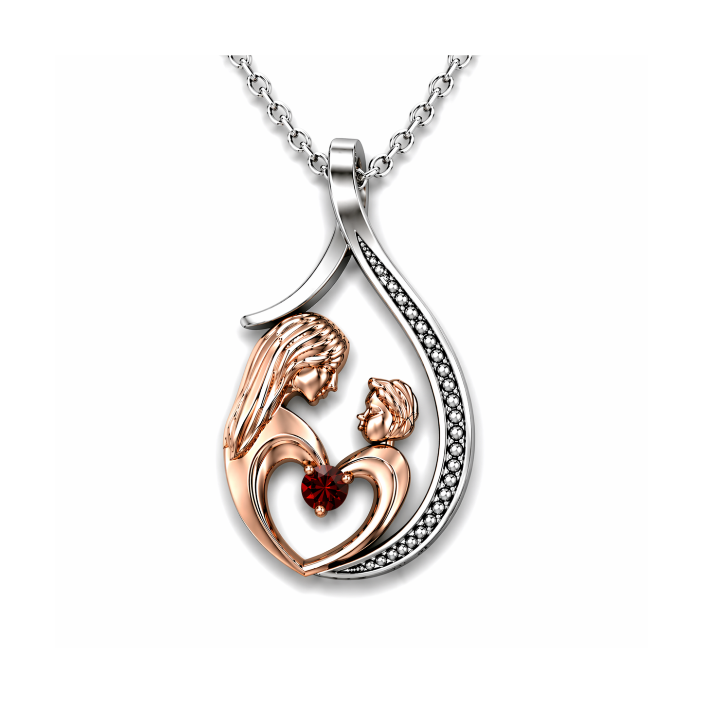 Pendentif Mère et Enfant Or et Argent