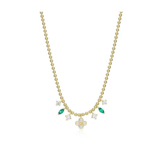 Collier Reign Émeraudes