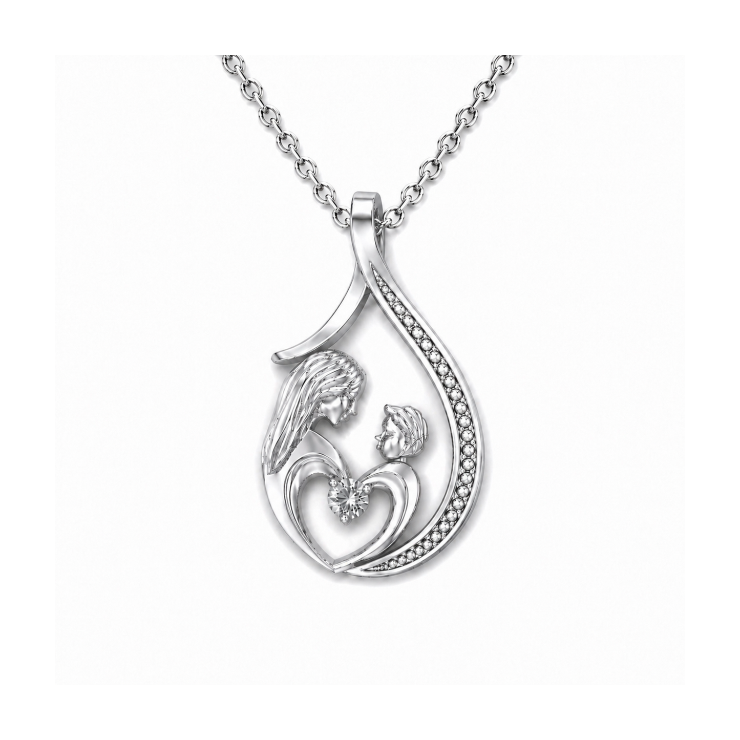 Pendentif Mère et Enfant en Argent