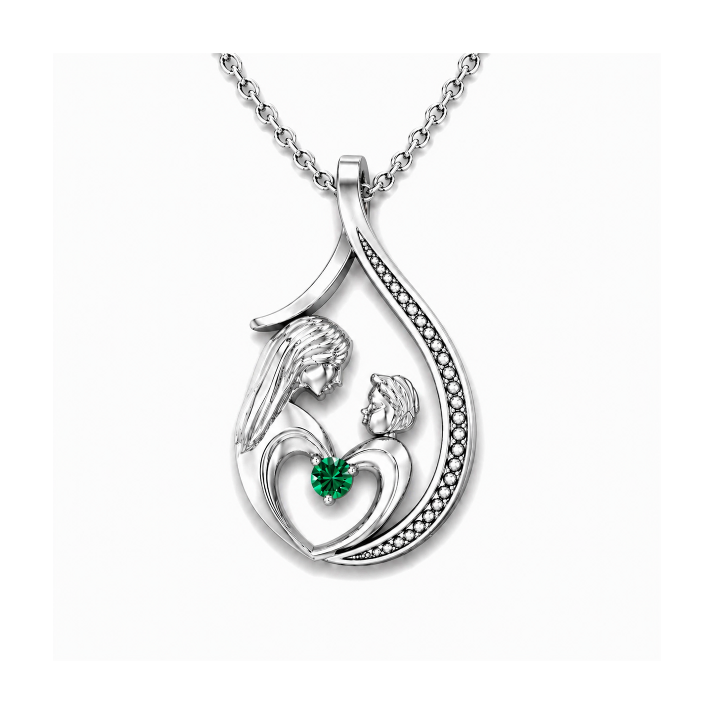 Pendentif Mère et Enfant en Argent