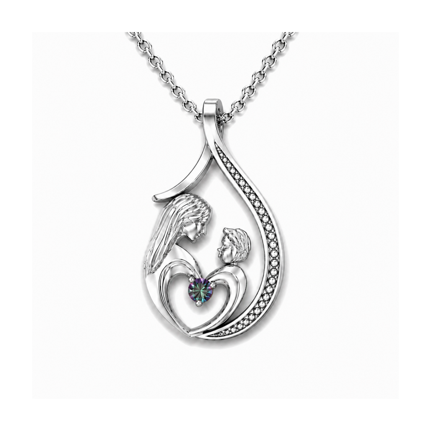 Pendentif Mère et Enfant en Argent