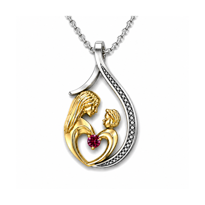 Pendentif Mère et Enfant Or et Argent