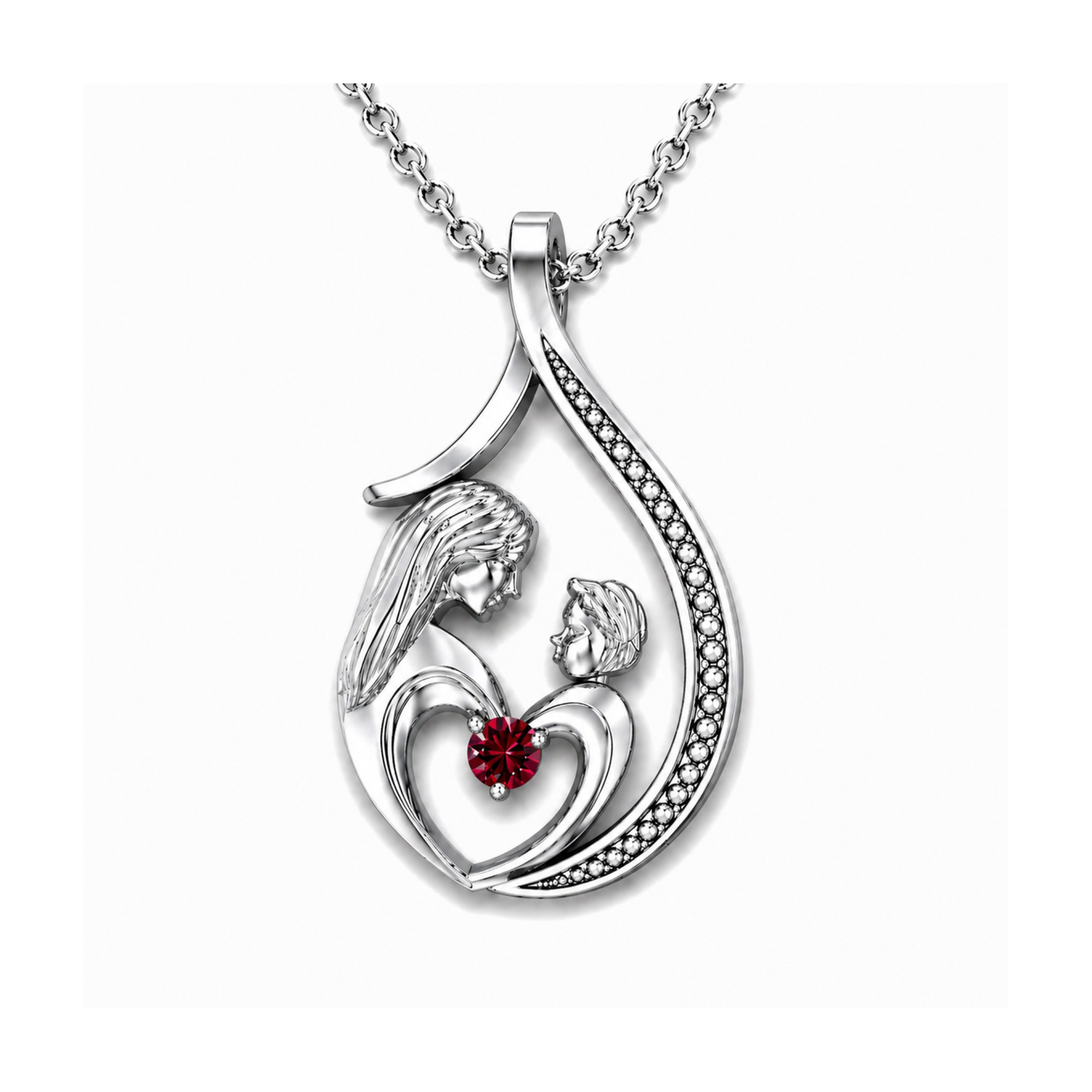 Pendentif Mère et Enfant en Argent