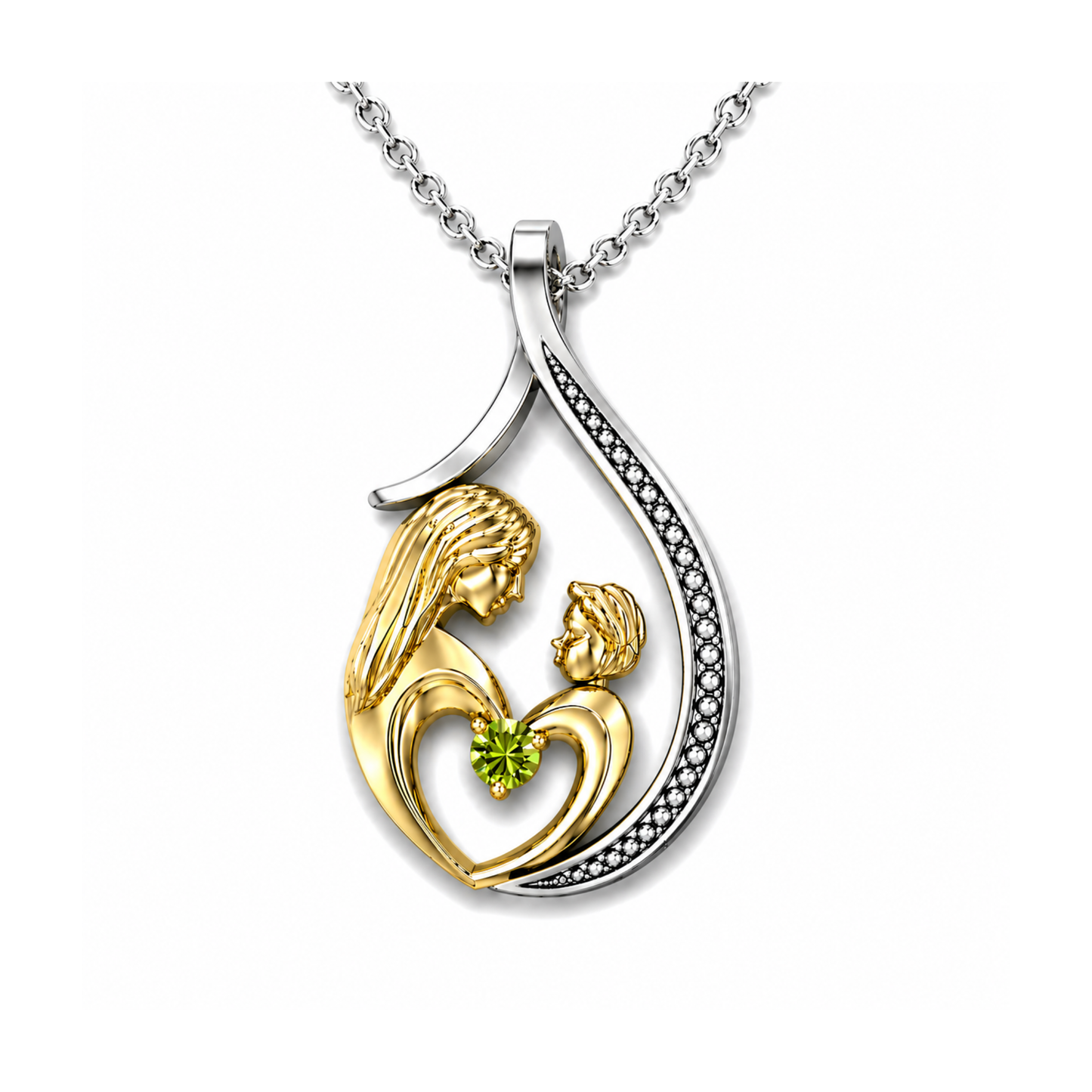 Pendentif Mère et Enfant Or et Argent