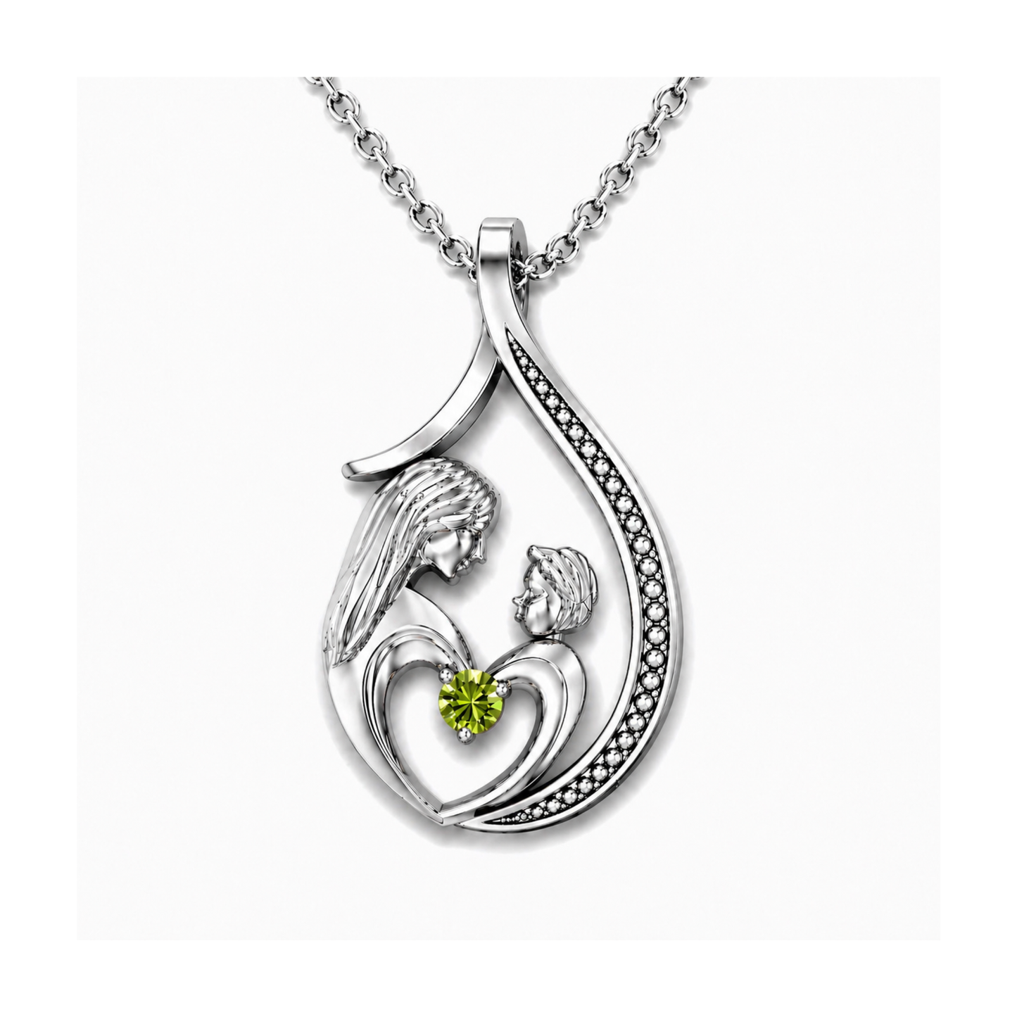Pendentif Mère et Enfant en Argent