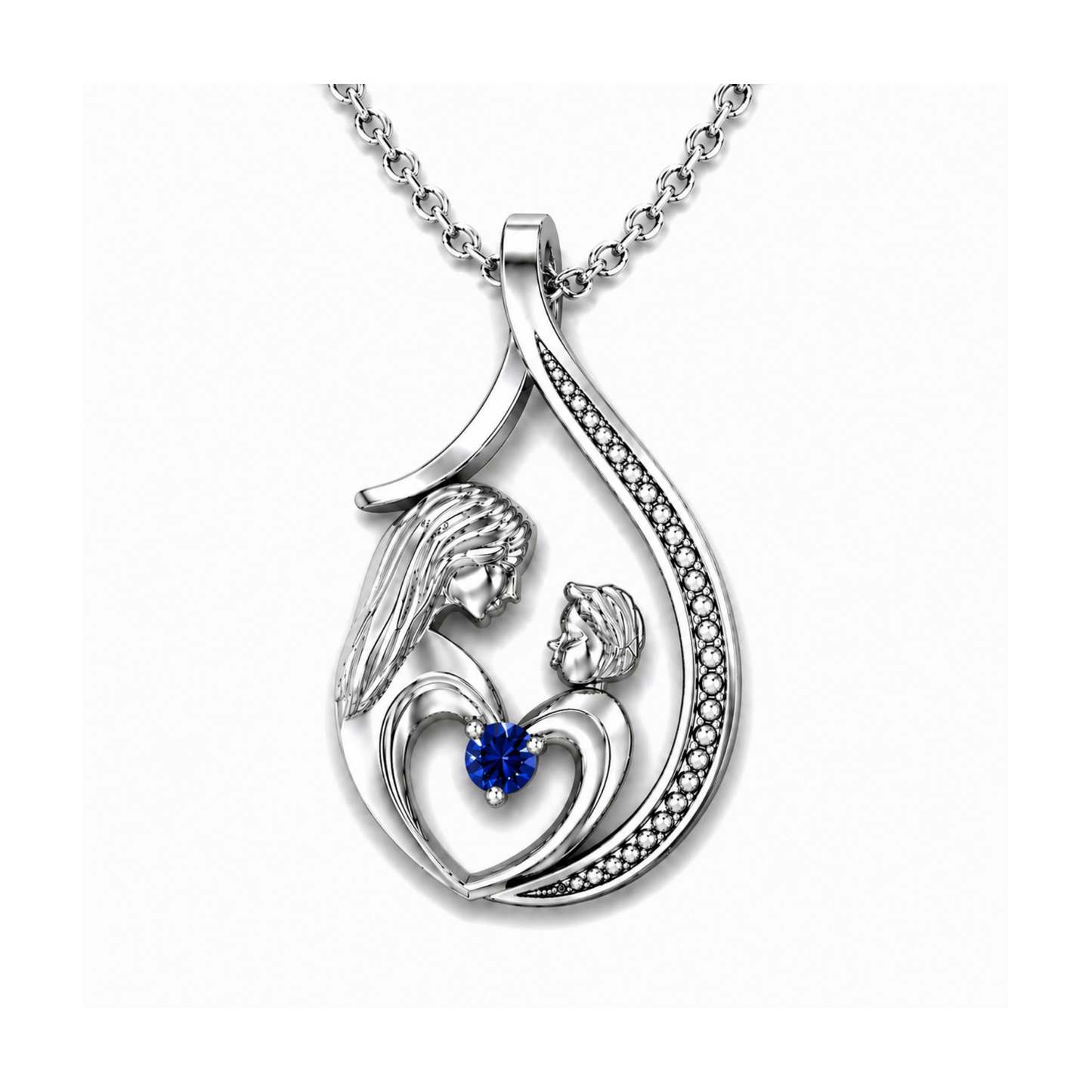 Pendentif Mère et Enfant en Argent