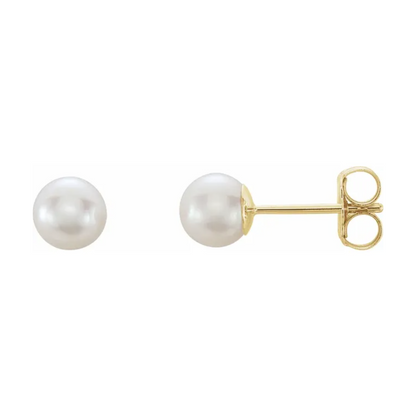 Boucles Perles Akoya Solitaire