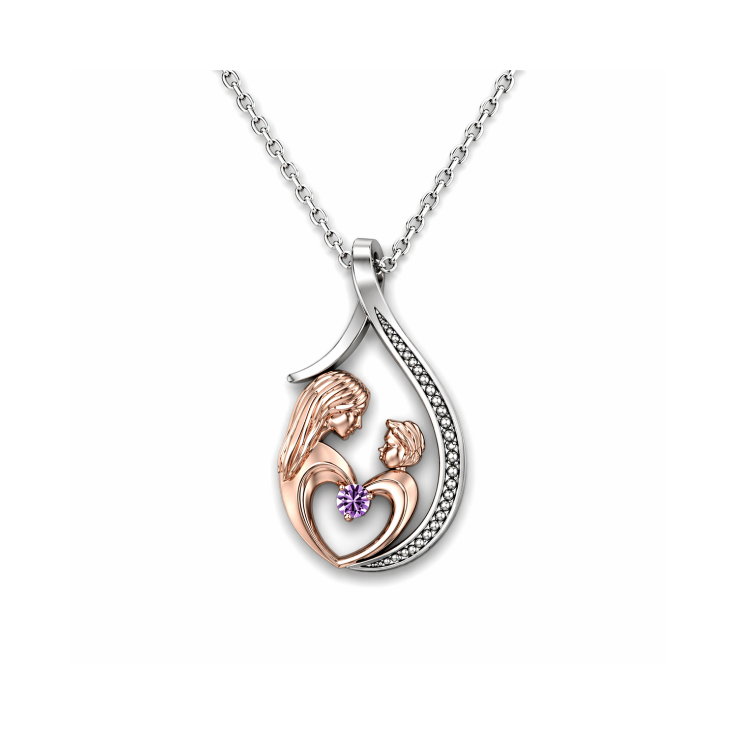 Pendentif Mère et Enfant Or et Argent
