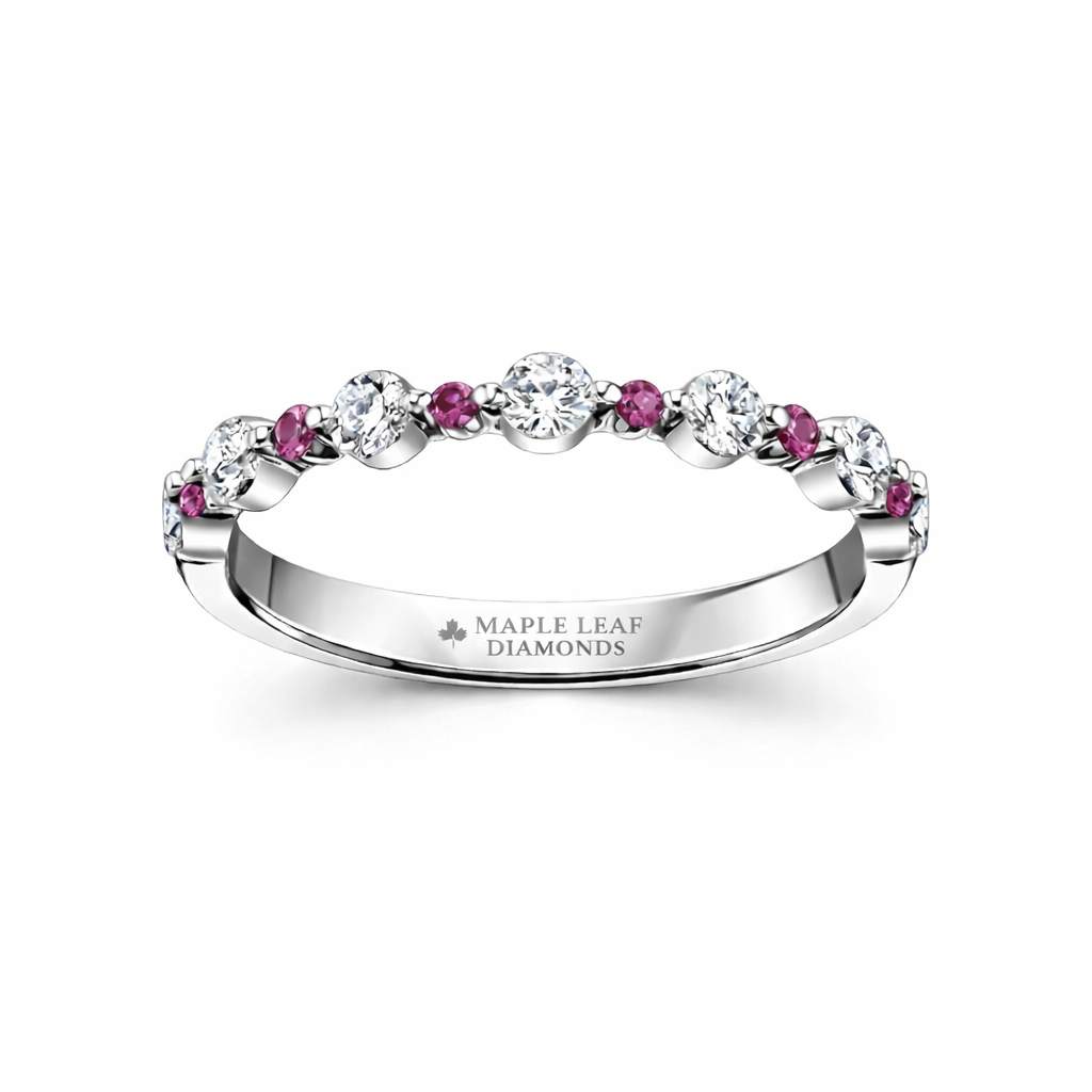 Jonc Semi-Éternité Rubis et Diamants
