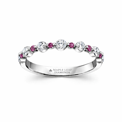 Jonc Semi-Éternité Rubis et Diamants