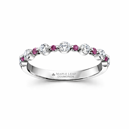 Jonc Semi-Éternité Rubis et Diamants