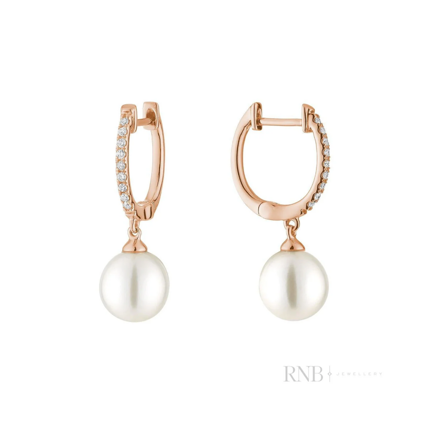 Boucles Huggies Diamants et Perle