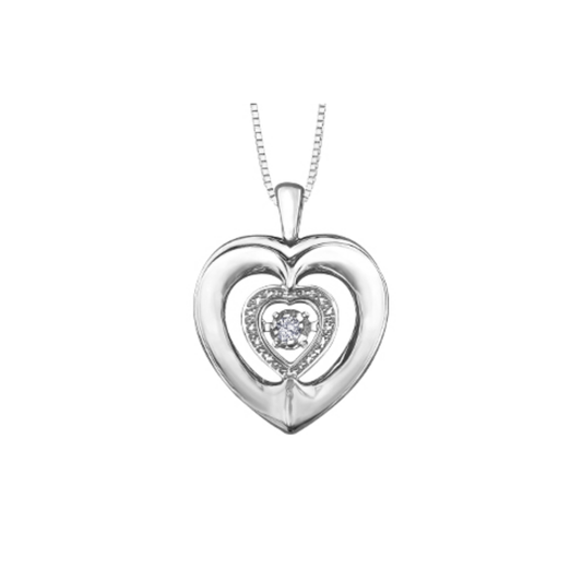 Pendentif Coeur Diamants