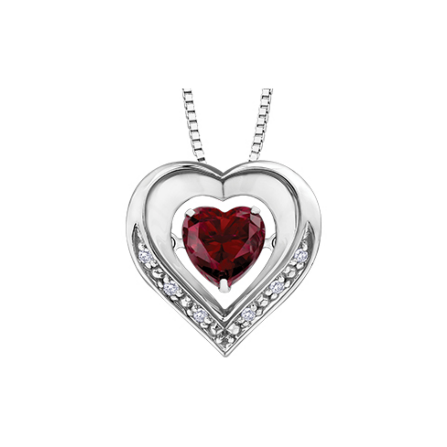 Pendentif Coeur Rubis Laboratoire