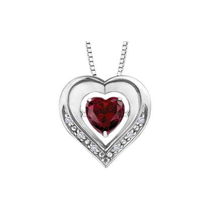 Pendentif Coeur Rubis Laboratoire