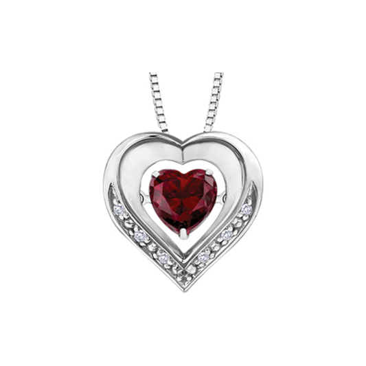 Pendentif Coeur Rubis Laboratoire