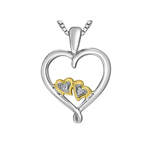 Pendentif Coeur Diamants
